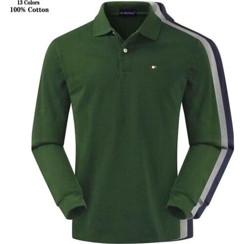 M.T.WOLFCHILD Long Sleeve Polos For Men