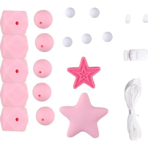 Silicone Beads Set DIY Baby Teething Molar Toy Infants Necklace Bracelet Teether Pacifier Chain Making Accessories Q1FE