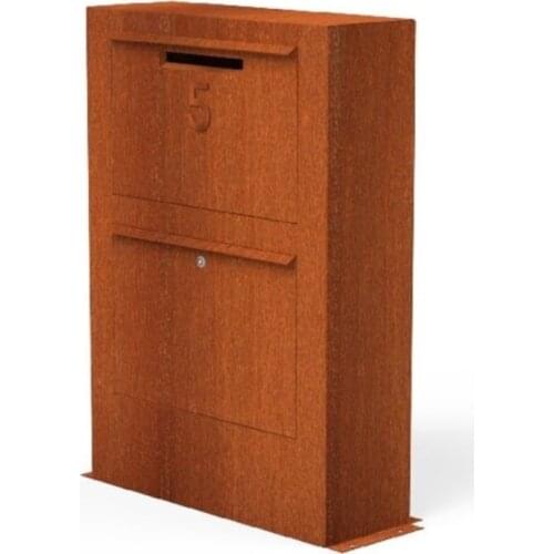 Outdoor corten Steel lockable mailboxes for apartments building