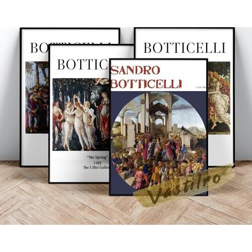 Sandro Botticelli Exhibition Museum Poster Retro Wall Art Canvas Painting Vintage Prints Home Room Decor Gallery Wall Picture