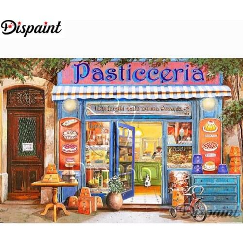 Dispaint Full Square/Round Drill 5D DIY Diamond Painting "Shop scenery" Embroidery Cross Stitch Home Decor Gift A21109