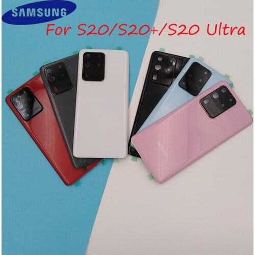 Original Samsung Galaxy S20/S20 Plus/S20 Ultra Back Battery Housing Cover Rear Door Replacement Case Repair Parts & Camera Lens