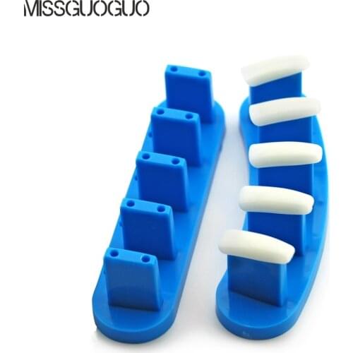 2pcs plastic Tip Stand With 5pcs tips For Practice display Training Nail Art False Tips Display Training Tool stand 5 Colors