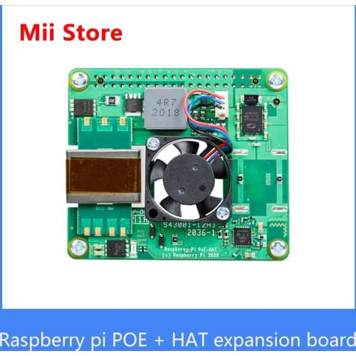 Raspberry Pi POE+ HAT Power over Ethernet (POE) Expansion Board with cooling fan original product for raspberry pi 3B+ 4B