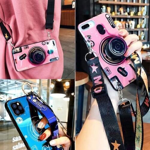 Crossbody Strap Wristband Shockproof Case For Vivo Y72 V20 Pro SE V21 V21E S10 S9 S9E Y11S Y20 Y31 2021 Cover Camera Holder Capa