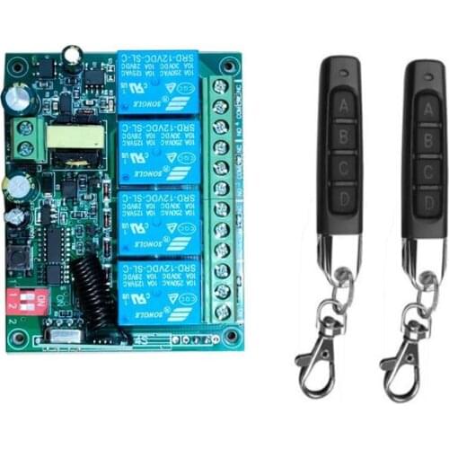 433mhz AC 220v 4 CH RF Wireless Remote Control Receiver transmitter Motor / electric door /Household appliances