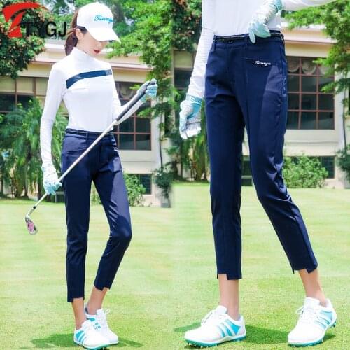 2019 Spring summer golf sportswear apparel womens golf pants Capris pants lightweight breathable comfort slim Tennis pants