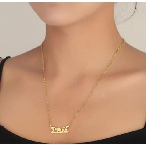 Elephant Mother and Baby Pendant Necklaces for Women Cute Animal Choker Lucky Family Jewelry Trendy Tropical Animal Colliar