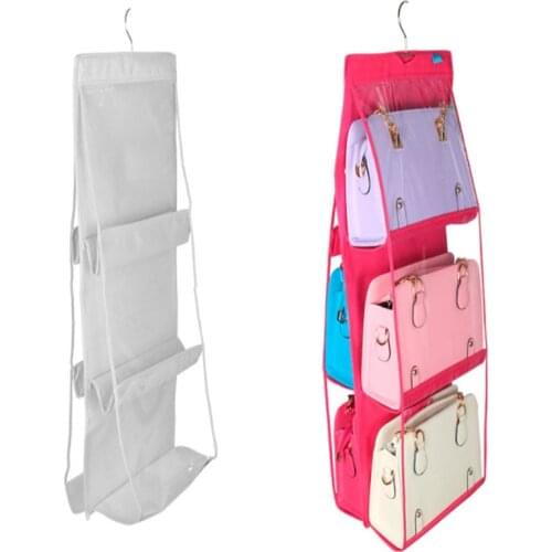 Bedroom Storage Bag Double-sided Six-layer Handbag Multi-layer Perspective Dust-proof Storage Sorting Hanging Bag