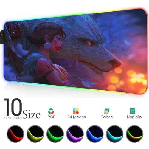 Light mat glow RGB Mouse Pad Black Gamer Accessories Large LED MousePad xXL Gaming Desk PC with Backlit Rubber computer Pads