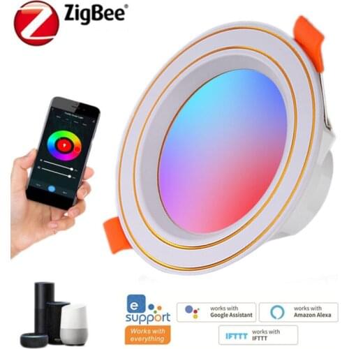 Tuya Zigbee 3.0 Smart Downlight LED Bulb RGBCW Light Bulb Voice Control Dimmable With Work Smart Life App Alexa Google Home