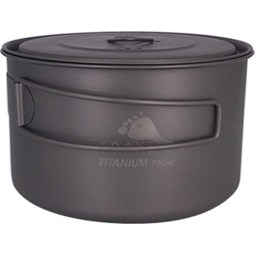 TOAKS POT-700-D115-L Ultralight Outdoor Camping Titanium Pot 0.3mm thickness Titanium cup with cover 700ml