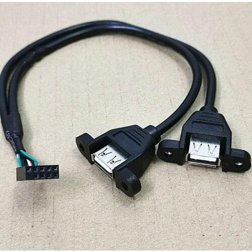 Usb1 / 2 extension cable USB Dupont 2.54 extension bezel cable with screw hole motherboard USB extension cable to 9Pin