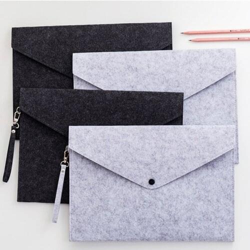 A4 large capacity file bag business briefcase simple folder felt file products for students gifts school office supplies