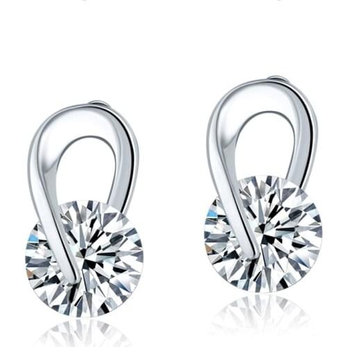 YJGS Trendy Round Simple Crystal Dangle Earrings For Women Fashion Sweet Water Drop Pendant Earring Girl Party Birthday Jewelry