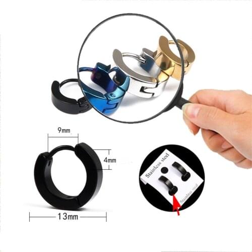 Street pop Anti-allergic titanium steel earring Men Jewelry punk rock Stud Earrings women small circle round stud earrings