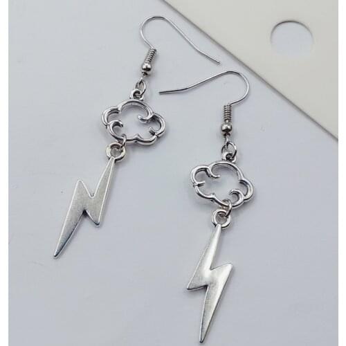 1 Pair Fashion New Zinc alloy Cute Cloud Lightning Earrings Hot Charm Drop Dangle Women Girls Fashion Jewelry
