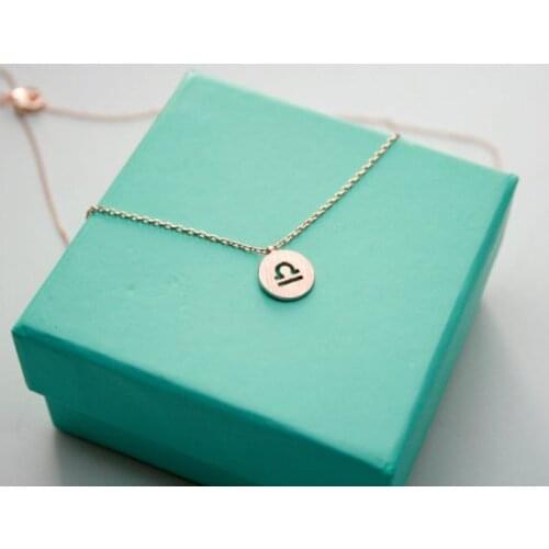 Zodiacal Libra Necklace Zodiac Constellation Horoscope Astrology Signs Necklace Circle Disc Necklaces Amulet Gifts