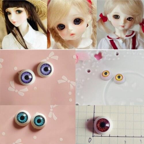 1 Pairs 12mm Doll Eyeballs Half Round Acrylic Eyes for DIY Doll Bear Crafts 5 Colors Plastic Doll EyeBall Doll Toy Parts