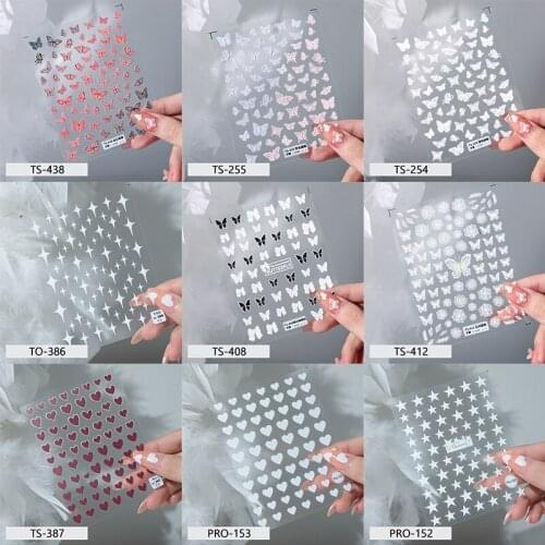 1pcs Lovely Stars Geometry Nail Stickers White Nails DIY Decoration Stars Self-Adhesive Nail Patch Accessories