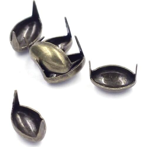 200PCS Bronze Tone Punk Spots Garment Rivets 8x5mm Oval Studs Replacement DIY Handbag Clothes Shoes Crafts Accessories