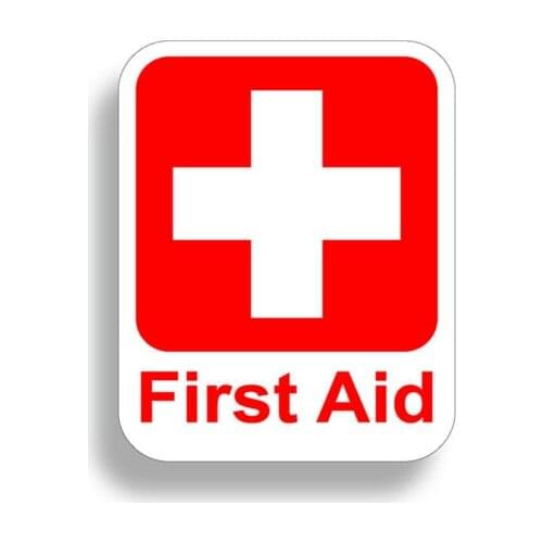 Emergency First Aid Kit Sticker Vinyl Decal Health Safety Red 1st Cross Sign 911