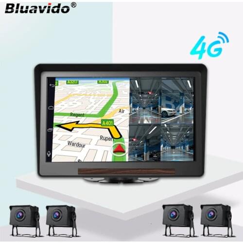 Bluavido 4G Android 9.0 Car DVR GPS Navigation HD 720P Truck Bus 24h Remote Monitoring Dash Camera 15M Rear Cable Video Recorder