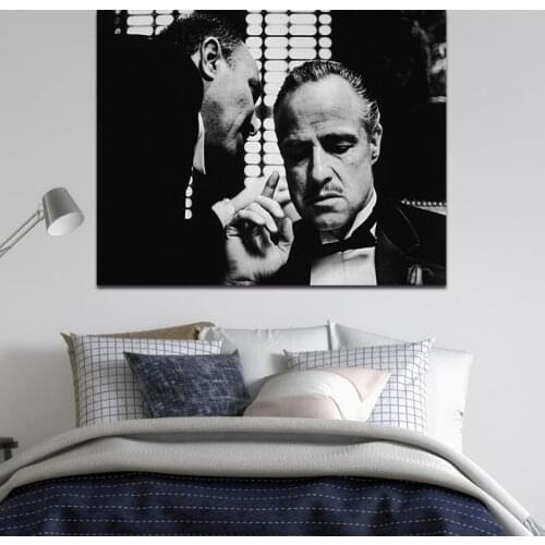 Godfather Black and White Canvas Painting Posters and Print Wall Art Pictures Portrait of Godfather Movie Picture for Home Decor