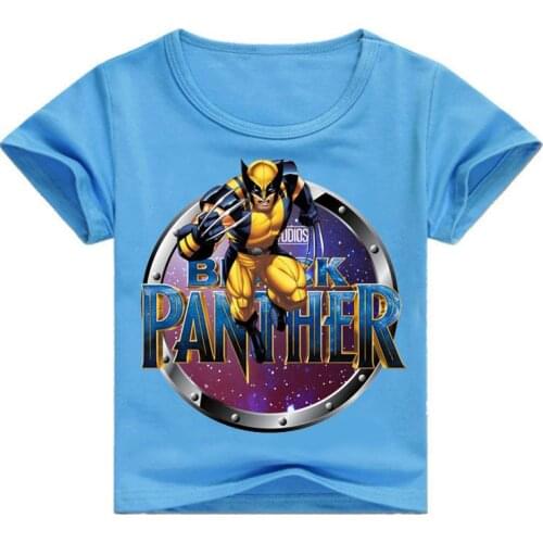 Children Summer Clothing Baby Boy T Shirt Cotton Cartoon Marvel Black Panther Print Short Sleeve T-Shirts Kid Girl Casual Shirts