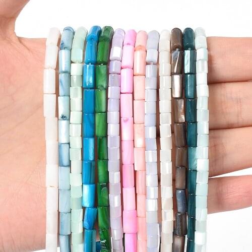 Natural Shell Beads Cylinder Loose Spacer Beads for Jewelry Making DIY Handmade Charm Bracelet Earrings Accessories Wholesale