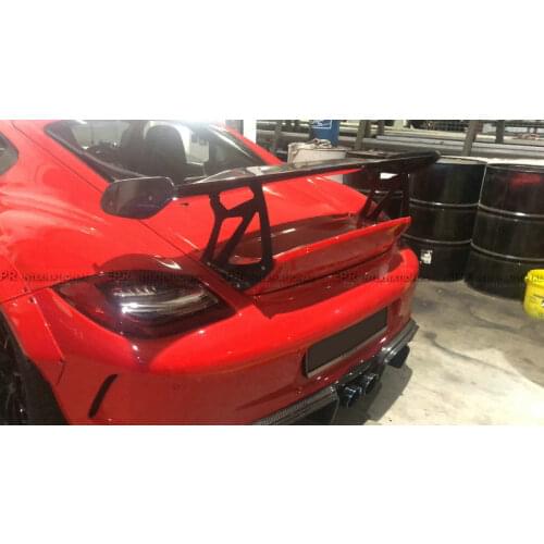FRP Rear Trunk Spoiler Wing Lip for Porsche Cayman 987 RS Type Glass Fiber and GT Spoiler Aero Trim 8Pcs Body Kit