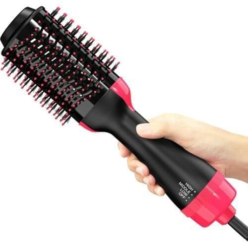 Hot Air Hair Dryer Brush One Step Dryer Nylon Pin Tufted Bristles 3 in 1 Hair Straightener And Curling For Women