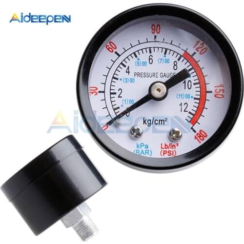 Bar Air Pressure Gauge 1/8 BSP Thread 0-180 PSI 0-12 Manometer Double Scale For Air Compressor Iron Diameter about 40mm