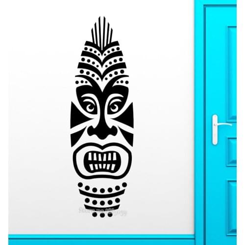 Tiki Mask Wall Sticker Removable Vinyl Decal Africa Style Design Modern Wall Decals Door Hall Sofa Background Decor Wall LA472