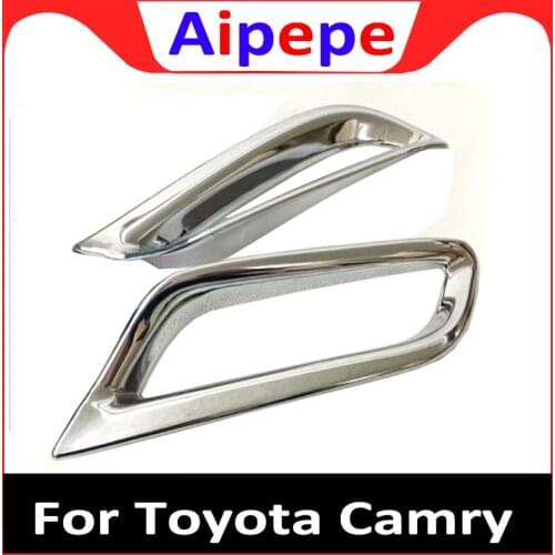 ABS Chrome Trim Moulding Rear Bumper Fog Light Overlay 2/Set Extra Added Covers Accessories For Toyota Camry Sport SE/XSE 2018