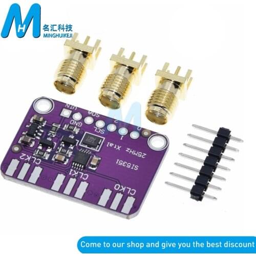 New 1pcs DC 3V-5V CJMCU-5351 Si5351 Si5351A I2C Clock Generator Breakout Board Module Signal Generator Clock 8KHz-160MHz