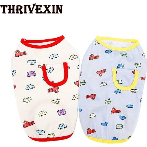 Pet Clothes New Spring and Summer Clothes Cute Thin Car Pocket Vest Puppy Clothes Dog Vest Pet Supplies Cheap Clothes