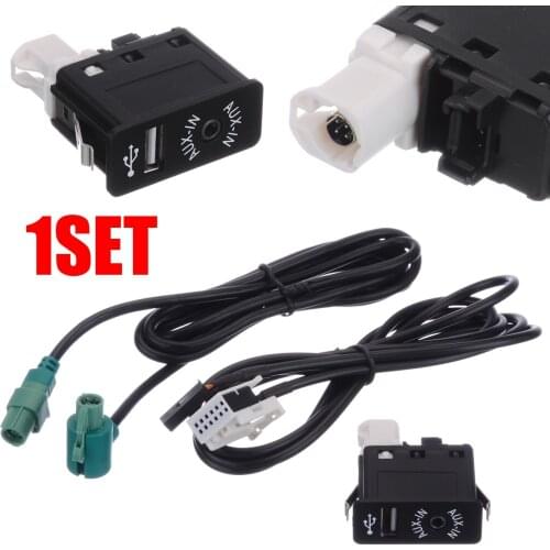 For BMW E60 E61 E63 E64 E87 E90 E70 F25 USB Socket Switch AUX&USB Cable Harness Wire AUX-IN/USB Switch Button Kit
