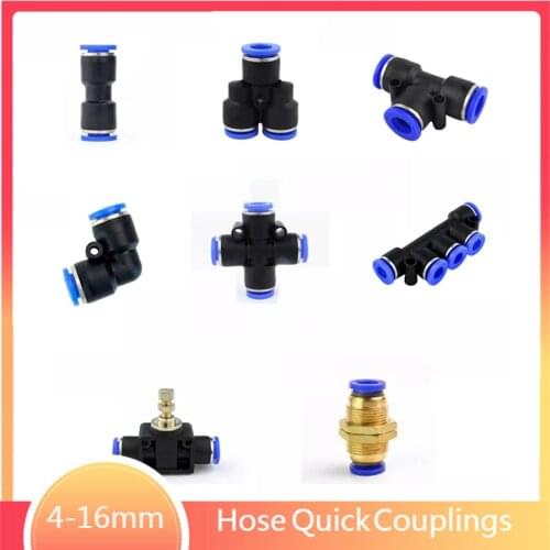 PY/PU/PV/PE/PA/PM Pneumatic fittings water pipes and pipe connectors direct thrust 4 to 16mm PU plastic hose quick couplings