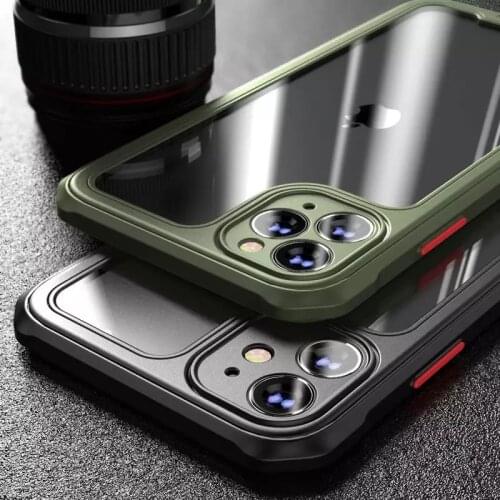 Luxury Transparent Case For iPhone XR XS 11 Pro Max 12 Shockproof Airbag Case For IPhone SE2 2020 7 8Plus Back Camera Lens Cover