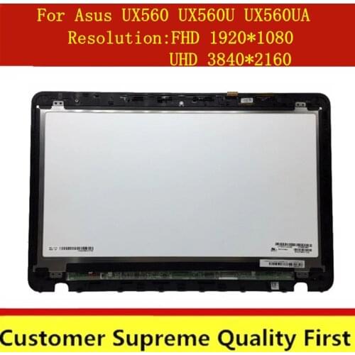 WITH FRAME 1920*1080 3840*2160 For Asus UX560UA 15.6" Laptop LCD Touch Screen Complete Assembly UX560 UX56U UX560UA