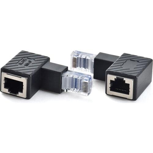 Network Extension Adapter RJ45 Ethernet Adapter Up Down Left Right Angled 90 Degree 8P8C FTP STP UTP Male to Female Lan Ethernet