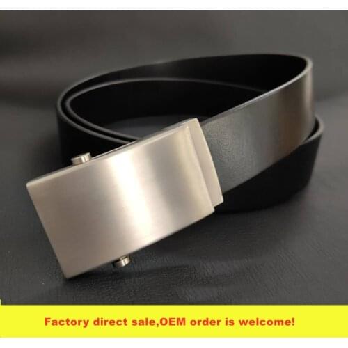 Titanium 35 mm / 38 mm Buckle with 47 ½ " Leather Strap Black / Brown