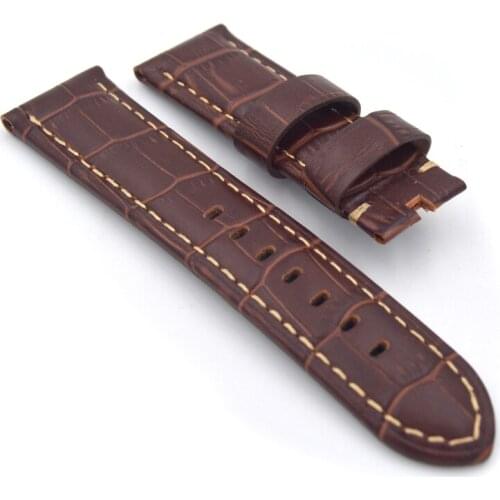 High Quality Watch Bands, 22MM/24MM Leather Watchbands, Brown Mens Fashion Strap For panerai, Free Shipping