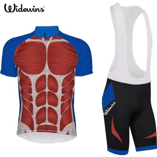Widewins New Quick-Dry bike clothes mens cycling jersey set short sleeve bicycle wear summer Bike ciclismo Free Shipping 5285