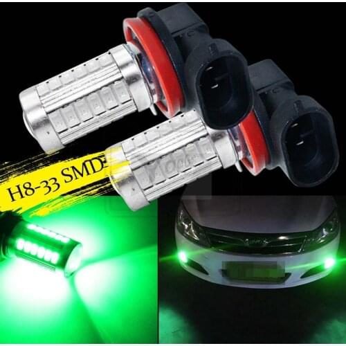 YaaGoo High Power For Car Driving Fog Lights 33SMD 2x Green H11 H8 LED Lens Bulbs