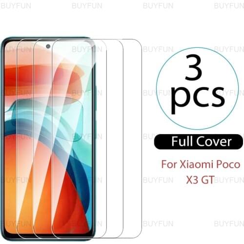 3pcs Tempered Glass For Xiaomi Poco X3 GT 6.6'' Scratch resistant Screen Protector for poco pocophone x3 m3 pro nfc f3 glass