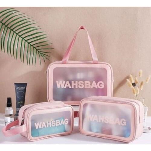 Womens Cosmetic Bag Water Proof Pvc Handbag Translucent Frosted Wash Cosmetics Travel Supplies Multifunctional Storage Bag