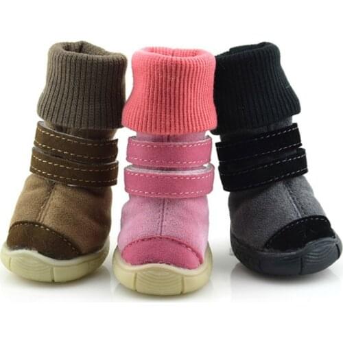 4pcs/set Winter Pet Dog Shoes Anti-slip Pet Puppy Snow Boots for Chihuahua Yorkie Pet Dogs Socks Booties Pet Footwear Products