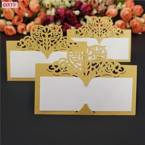100pcs Laser Cut Wedding Table Card Name Card Place Holder Seat Card Wedding Supplies Decoration 5zSH871-100